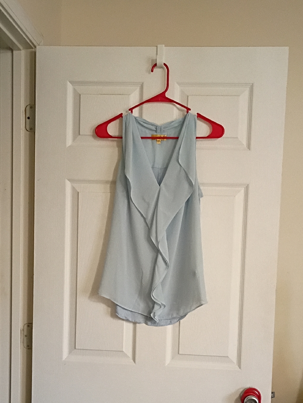 princess vera wang Light Blue Ruffle Front Sleeveless Camisole